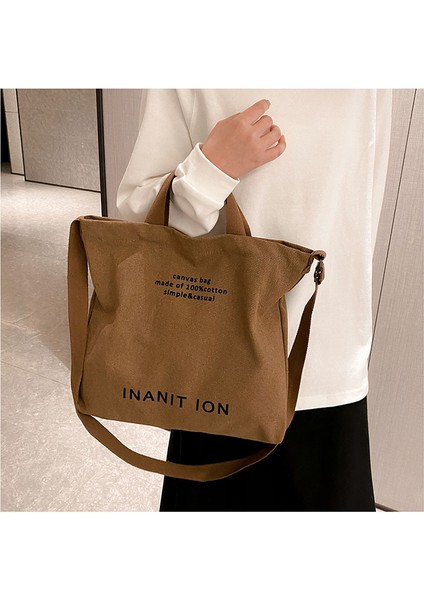 Tuval Kadın Crossbody Çanta, Kalınlaştırılmış Tuval Çanta, Büyük Kapasiteli Moda Rahat Bayan Çanta (Yurt Dışından)