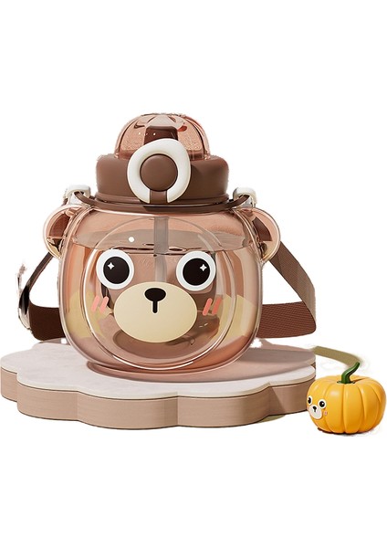 Büyük Kapasiteli Çift Içecek Çocuk Su Bardağı Sevimli Karikatür Büyük Göbek Plastik Bardak Düşme Önleyici Kayış Öğrenci Su Isıtıcısı Yüksek Değerli (Yurt Dışından)