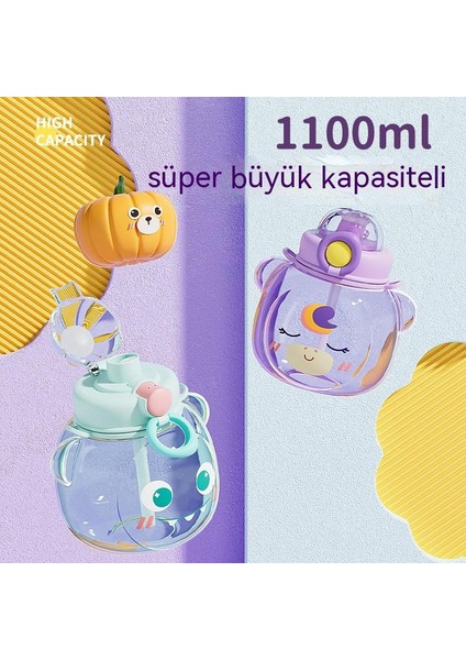 Büyük Kapasiteli Çift Içecek Çocuk Su Bardağı Sevimli Karikatür Büyük Göbek Plastik Bardak Düşme Önleyici Kayış Öğrenci Su Isıtıcısı Yüksek Değerli (Yurt Dışından) modelleri