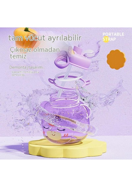 Büyük Kapasiteli Çift Içecek Çocuk Su Bardağı Sevimli Karikatür Büyük Göbek Plastik Bardak Düşme Önleyici Kayış Öğrenci Su Isıtıcısı Yüksek Değerli (Yurt Dışından) fırsatları