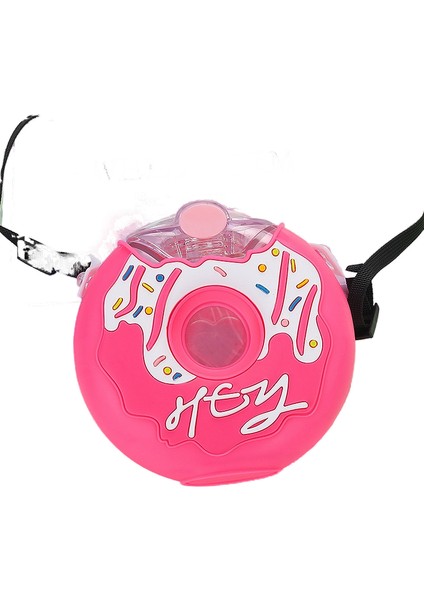 Sıcak Satış Net Kırmızı Çörek Plastik Su Bardağı Anaokulu Boyunca Eğimli Olabilir Çocuk Karikatür Su Şişesi Silikon Kılıf Damla Geçirmez (Yurt Dışından)