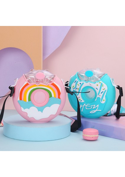 Sıcak Satış Net Kırmızı Çörek Plastik Su Bardağı Anaokulu Boyunca Eğimli Olabilir Çocuk Karikatür Su Şişesi Silikon Kılıf Damla Geçirmez (Yurt Dışından) fiyatları