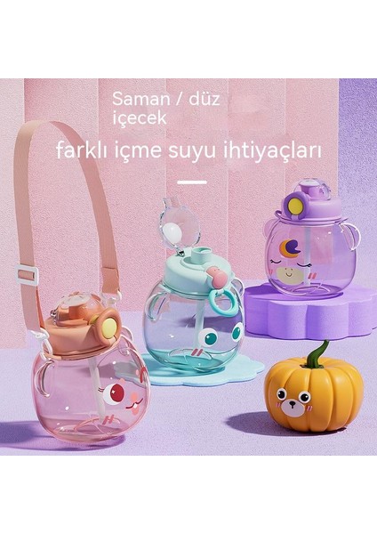 Sevimli Karikatür Ayı Çocuk Su Bardağı Plastik Bardak Saman Bardak Çift Içki Büyük Göbek Fincan Öğrenci Spor Su Şişesi (Yurt Dışından) fırsatları