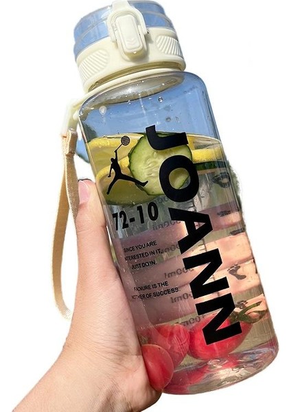 Yaz Büyük Kapasiteli Plastik Bardak Şeffaf Mat Flip Spor Su Bardağı Kadın ve Erkek Su Bardağı Öğrenci Taşınabilir Uzay Fincanı (Yurt Dışından)