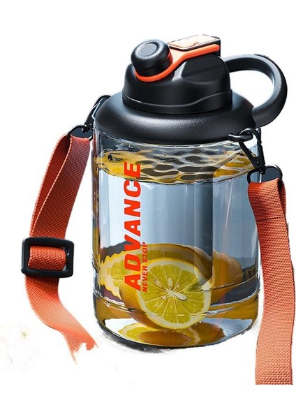Büyük Kapasiteli Su Bardağı Erkek Yüksek Sıcaklığa Dayanıklı Plastik Şişe Spor Su Şişesi Büyük Ton Tonluk Kova Yaz Büyük Göbek Uzay Kupası (Yurt Dışından)