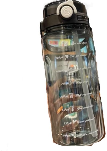 Yaz Büyük Kapasiteli Spor Şeffaf Su Isıtıcısı Açık Yüksek Değerli Taşınabilir Su Bardağı Samanlı Plastik Bardak Çift Içme Bardağı (Yurt Dışından)