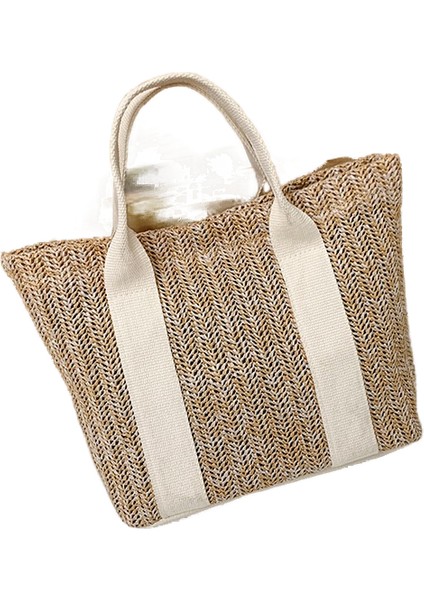 Dokuma Bayan Çanta, Tek Omuz Çapraz Çapraz Hasır Çanta, Büyük Kapasiteli Yaz Bayan Çanta, Turizm Tatil Plaj Çanta (Yurt Dışından)