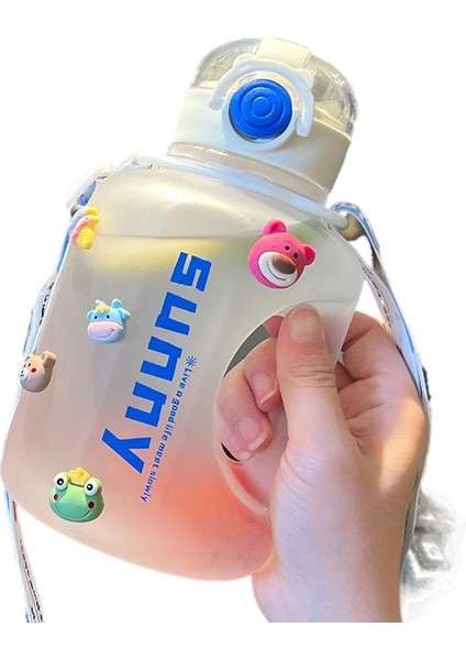 Taşınabilir Aksesuarlı Taşıma Askılı Pipetli Sağlıklı Plastik Su Şişesi (Yurt Dışından)