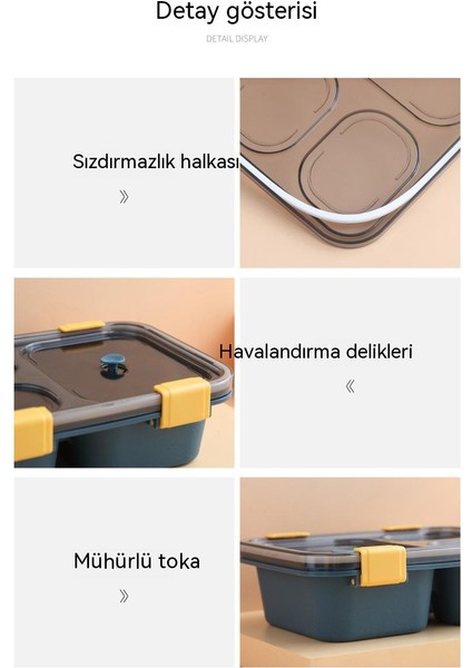 Taşınabilir Öğle Yemeği Kutusu Mühürlü Öğle Yemeği Kutusu Sızdırmaz Öğle Yemeği Kutusu Büyük Kapasiteli Öğle Yemeği Kutusu Plastik Bölme Öğle Yemeği Kutusu (Yurt Dışından) modelleri