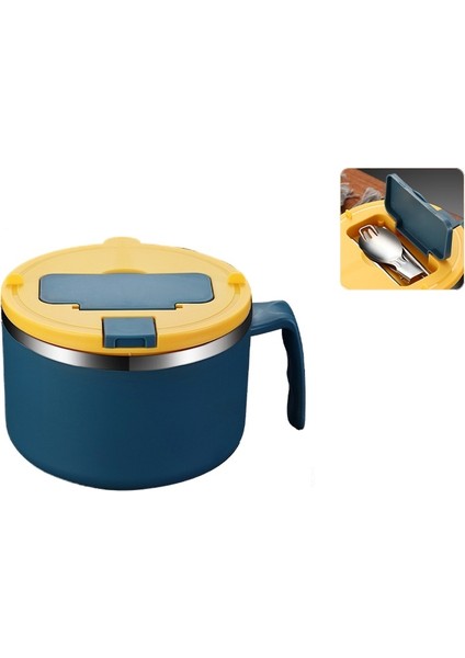 Paslanmaz Çelik Anlık Erişte Kasesi Büyük Kapasiteli Öğrenci Yurdu Japon Tarzı Kapaklı Çift Amaçlı Ofis Çalışanı Taşınabilir Fast Food Fincan Yemek Kabı (Yurt Dışından)