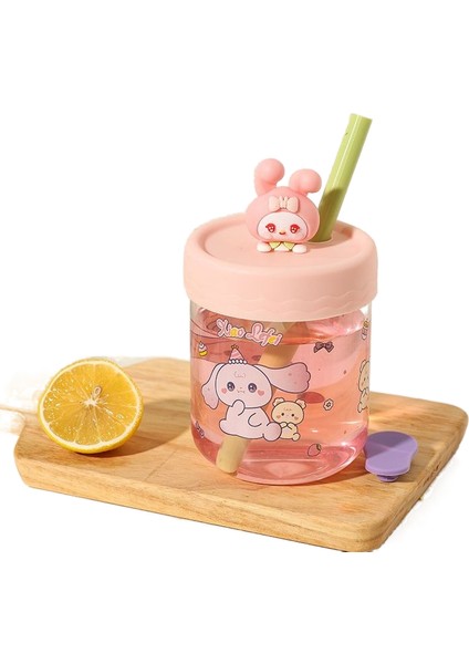 Yüksek Değerli Kulomi Çocuk Su Bardağı Karikatür Saman Cam Ölçekli Yaz Sevimli Kız Ofis Su Bardağı (Yurt Dışından)