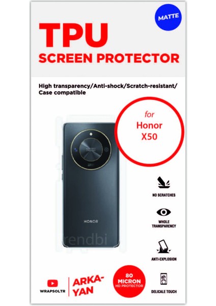 Honor X50 Mat Arka ve Yan Kaplama Koruyucu Hd Film