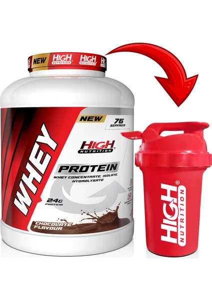 Whey Protein Tozu 2280 gr Çikolata Aromalı Sporcu Protein Tozu 24 Gram Protein 76 Servis