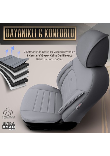 Inspire Design Premium Deri Ekstra Destekli Universal Oto Koltuk Kılıfı Tam Set fırsatları
