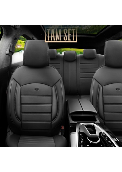 Inspire Design Premium Deri Ekstra Destekli Universal Oto Koltuk Kılıfı Tam Set