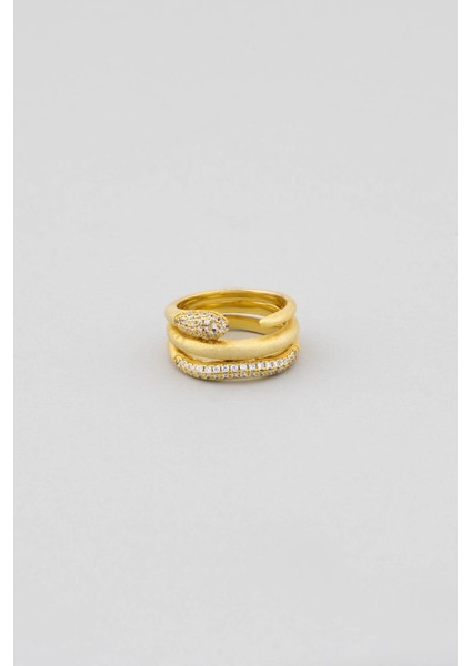 Nil'in Yılanı 18 Ayar Sarı Altın Kaplama Gümüş Yüzük fiyatları