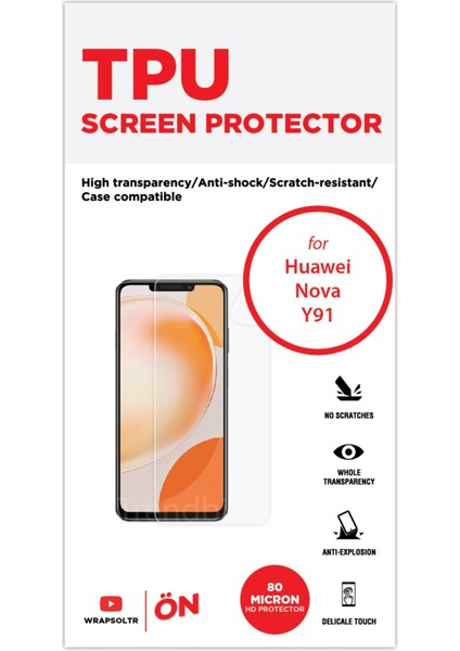 Huawei Nova Y91 Ekran Koruyucu Tam Kaplayan Hd Film