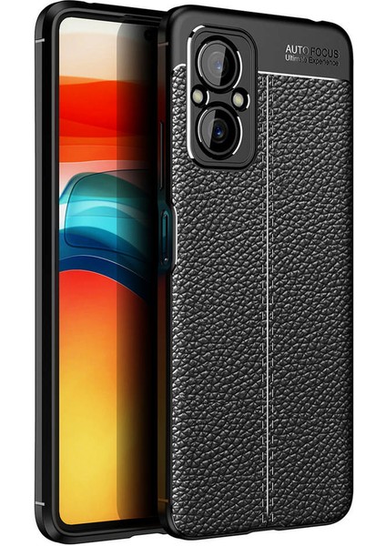 Xiaomi Poco M5 Kılıf Focus Derili Silikon - Siyah 300099