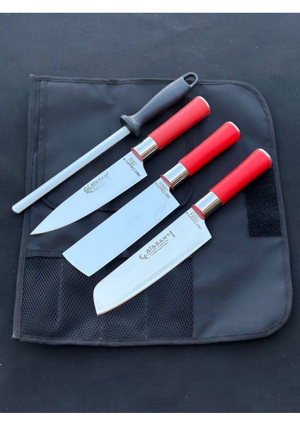 Red Craft Şef Çantalı Bıçak Seti 4 Parça