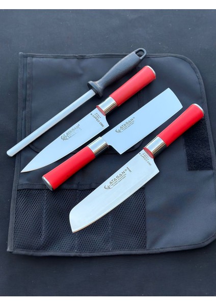 Red Craft Şef Çantalı Bıçak Seti 4 Parça
