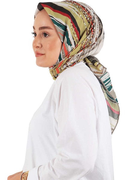 Yağ Yeşili Fırça Desen Soft Eşarp fiyatları