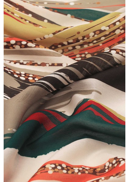 Yağ Yeşili Fırça Desen Soft Eşarp modelleri