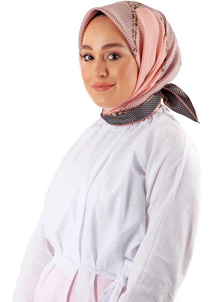 Pudra Hasır Desen Twill İpek Eşarp