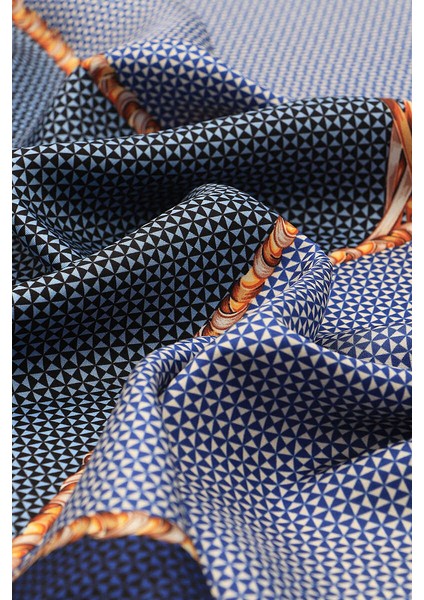 Lacivert Hasır Desen Twill İpek Eşarp modelleri