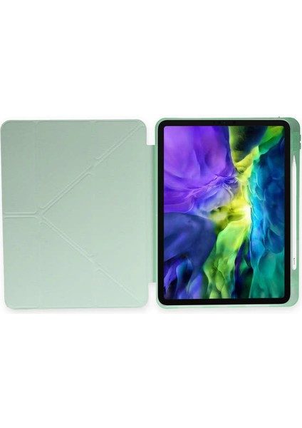 Samsung Galaxy X800 Tab S8 Plus 12.4 Kılıf Kalemlikli Mars Tablet Kılıfı - Açık Yeşil Mrayd
