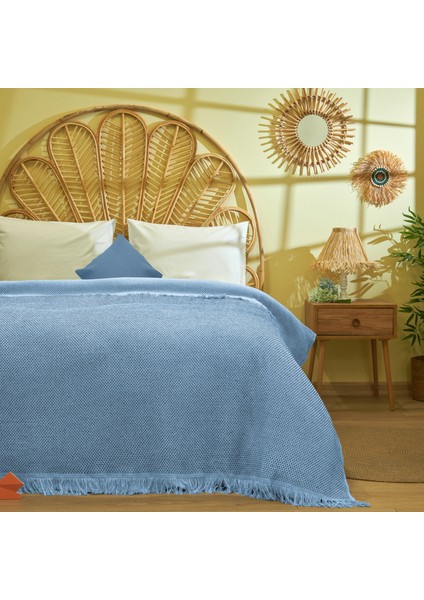 Bedacta Çift Kişilik Yatak Örtüsü - Mavi - 220X240 cm