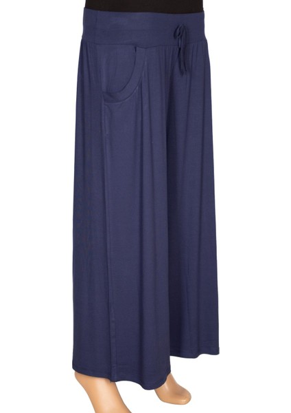 Kadın Elisa Viskon Penye Cepli Spor Safir Pantolon Etek modelleri