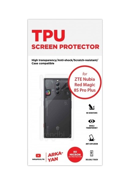 Zte Nubia Red Magic 8s Pro Plus Arka ve Yan Kaplama Koruyucu Hd Film