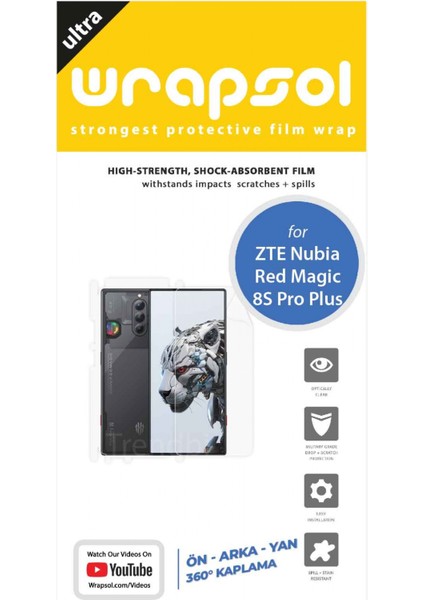 Zte Nubia Red Magic 8s Pro Plus Full Body Ön Arka ve Yan Kaplama 360 Derece Tam Koruma Film