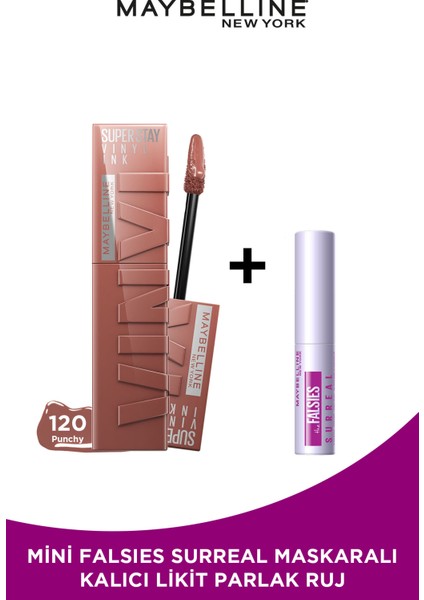 Super Stay Vinyl Ink Likit Parlak Ruj 120 Punchy Mini Falsies Surreal Maskara Li