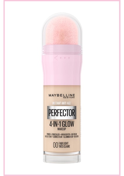 Maybelline New York Super Instant Perfector Glow 4 Etki 1 Arada Fondöten- 00 Fair Light Mini Tattoo Liner Hediyeli