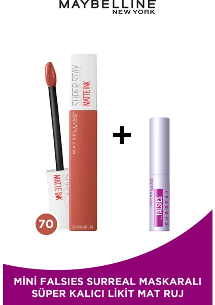 Maybelline New York Super Stay Matte Ink Likit Mat Ruj - 70 Amazonian Mini Falsies Surreal Maskara Li