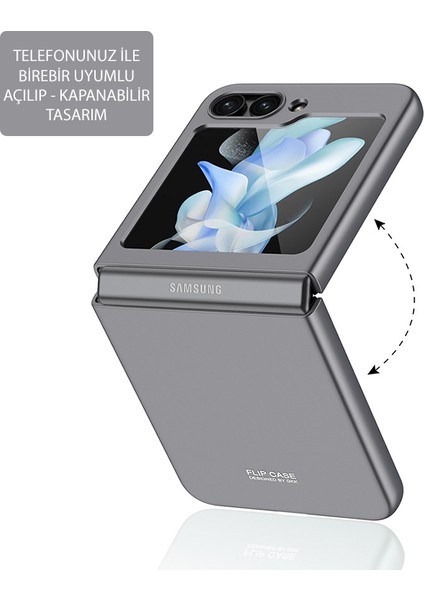 Galaxy Z Flip 5 Kılıf Mat Görünüm Kamera Korumalı Parmak Izi ve Leke Yapmaz Ultra Ince Katlanabilir