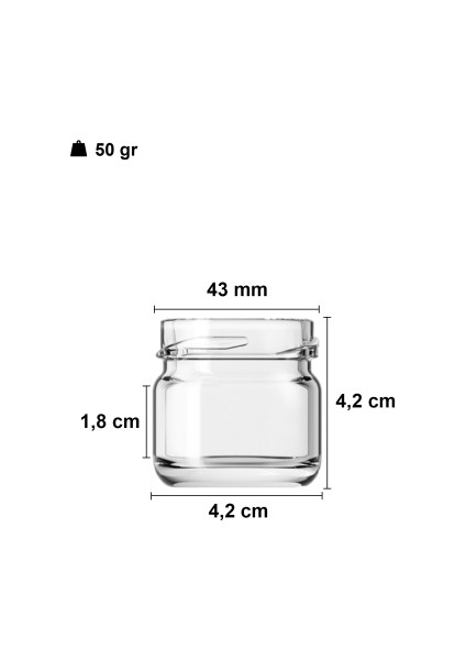 29 cc Kavanoz Metal Siyah Konserve Kapaklı 29 ml Şeffaf Küçük Cam Kavanoz 1 Adet