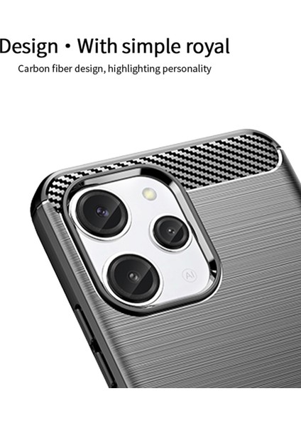 Xiaomi Redmi 12 4g Karbon Fiber Doku Kabuğu Fırçalanmış Tpu Telefon Vaka Telefon Kapağı (Yurt Dışından) modelleri