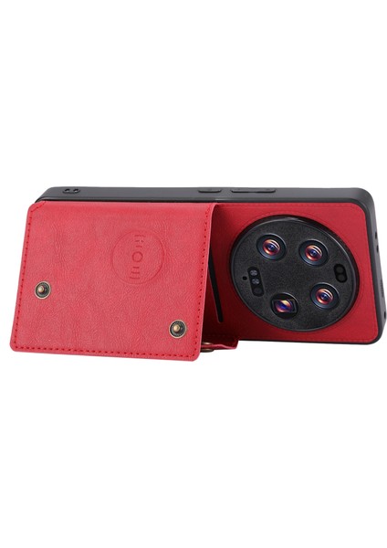 Xiaomi 13 Ultra Kart Tutucu Kickstand Pu Deri Kaplamalı Tpu Şok Geçirmez Arka Kapak (Yurt Dışından)