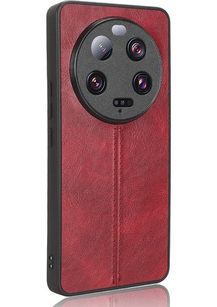Xiaomi 13 Ultra Cowhide Doku Telefon Kapağı Pu Deri Kaplamalı Tpu+Pc Mobil Kılıf (Yurt Dışından)