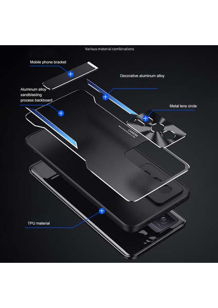 Xiaomi Poco F5 Pro 5g/redmi K60 5G/K60 Pro 5g Kickstand Telefon Kapağı Tpu + Alüminyum Alaşım Kılıfı (Yurt Dışından) fırsatları