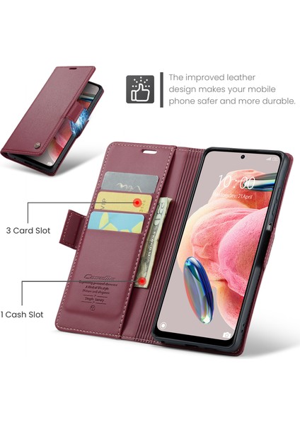 Lr Joyful Xiaomi Redmi Note 12 4g Rfıd Stand Cüzdanı ile Telefon Kapağı (Yurt Dışından)