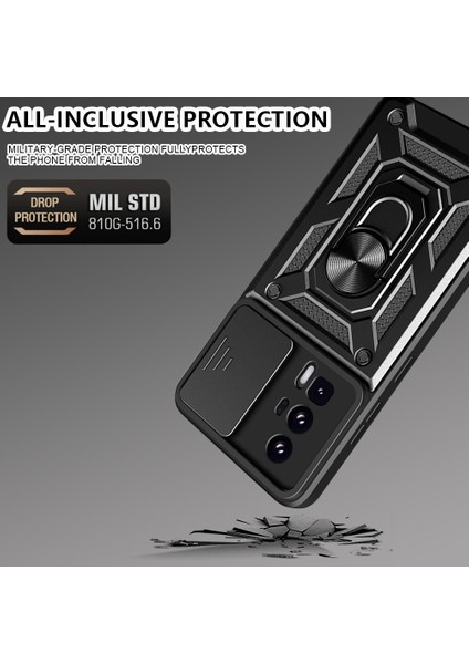 Xiaomi Poco F5 Pro 5g/redmi K60 5G/K60 Pro 5g Kamera Lens Slayt Tasarım Pc+Tpu Kickstand Cover (Yurt Dışından)