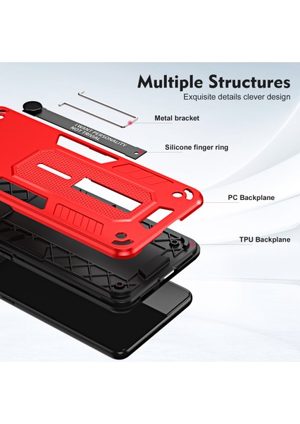 Xiaomi Redmi Note 12 4g Tpu+Pc Telefon Kapağı Yumuşak Halka Kayışlı Gizli Kickstand Kutusu (Yurt Dışından)