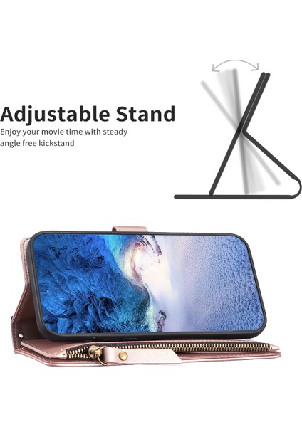 Lr Joyful Xiaomi 13 Pro 5g Fermuarı Cep Düz Renkli Cüzdan Kılıfı Pu Deri Telefon Stand Kapağı (Yurt Dışından)