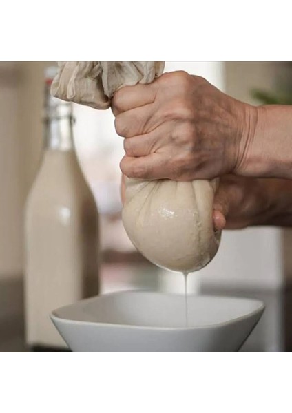 Bitkisel Süt Torbası Organik Yoğurt Süzme Kesesi Yıkanabilir Keten Kese Natural Tekstil Sütbezi