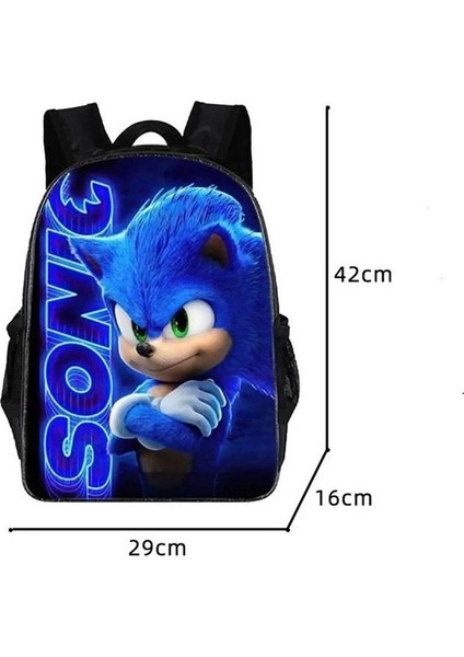 Sonic Okul Sırt Çantası Elementary Color Black Için Üç (Yurt Dışından)