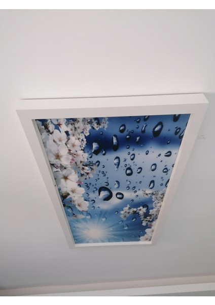 60X120 Gökyüzü Panel Avize, 106WATT Led, Sıva Üstü, Kolay Montaj LED Panel, Çiçekli Yağmur Damlası Avize modelleri