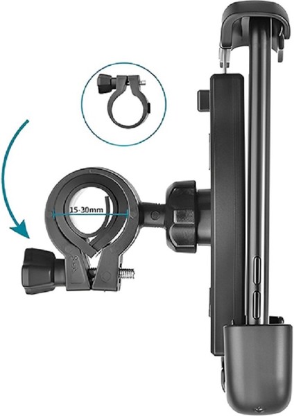 HT-T45 Motosiklet Telefon Tutucu Bisiklet Telefon Tutucu Motor ve Bisiklet Gidonu Için 360 Dönebilen Telefon Tutucu 4.5 " - 6.5"